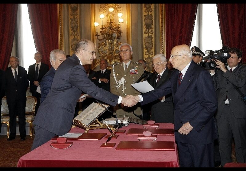Il giuramento di Enrico Letta