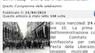Particolare del sito del Comune di Seregno