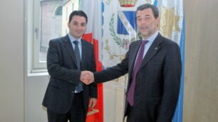 Da sinistra: Luca Branda, sindaco di Sant’Agata d’Esaro, e Giacinto Mariani, sindaco di Seregno