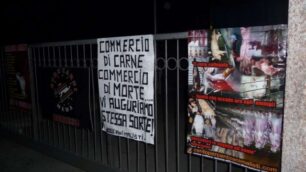 Blitz degli animalisti a MedaCartelli di protesta all’Eurocarni