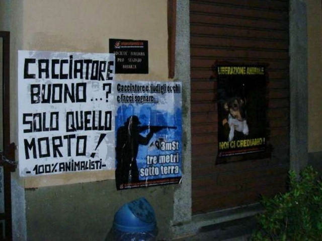 Sovico, ”no alla gara di caccia”La protesta di 100% Animalisti