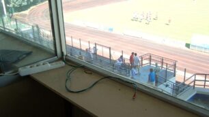 Stadio Ferruccio di Seregno:furto del mixer, porta crollata
