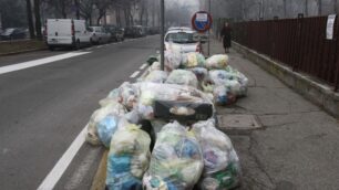 Monza: sciopero netturbiniRifiuti (pochi) lungo le strade