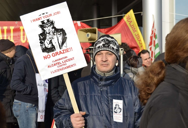 Scattano gli scioperi all’AlcatelLa prima protesta a Vimercate