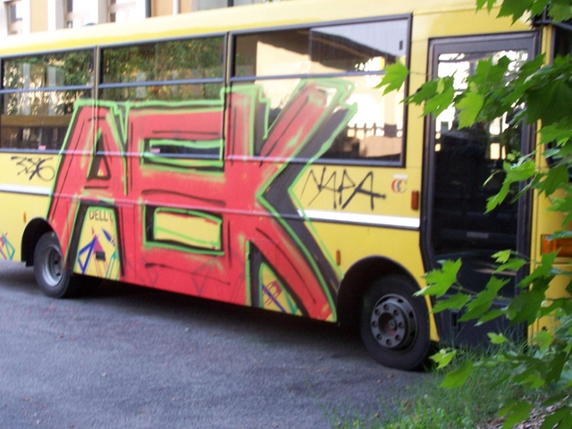 Graffitari in azione a SenagoDanneggiati i due scuolabus