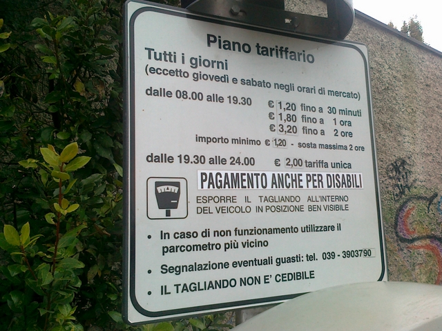 Monza, sosta sulle strisce bluPer i disabili il parcheggio è gratis
