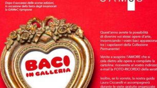 Baci in Galleria il 14 febbraioLa Gamec festeggia San Valentino