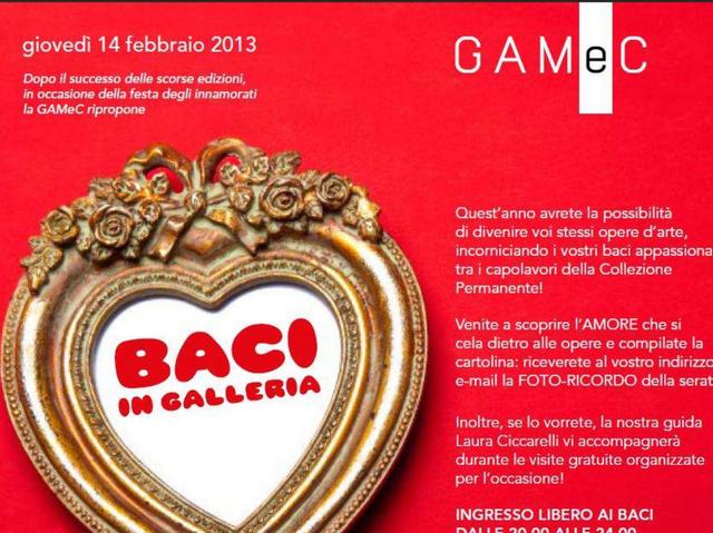 Baci in Galleria il 14 febbraioLa Gamec festeggia San Valentino
