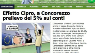 Effetto Cipro e prelievo sui contiBurla d’aprile di Concorezzo.org