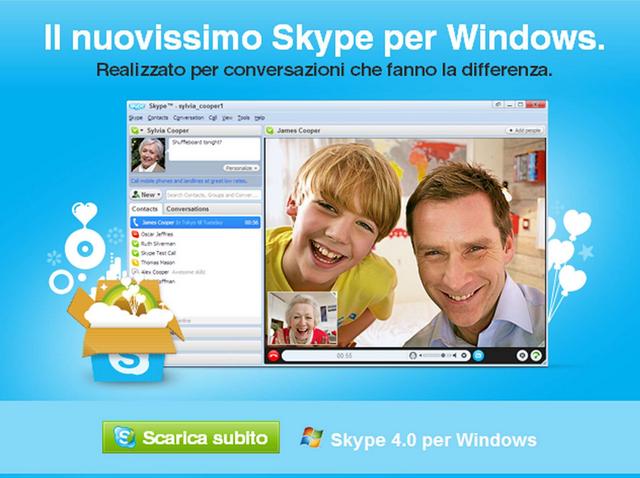 Skype rilancia:ecco la versione 4