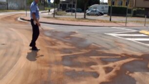 Perde gasolio in cittàCaos per le vie di Monza
