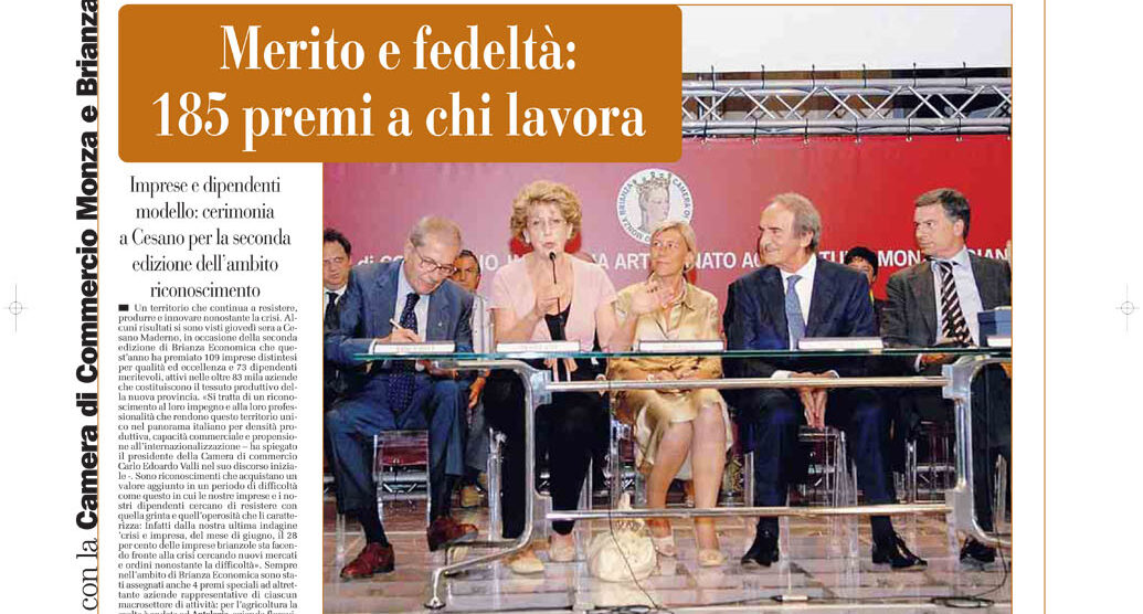 L’inserto del 4 luglio 2009:Premio Brianza economica