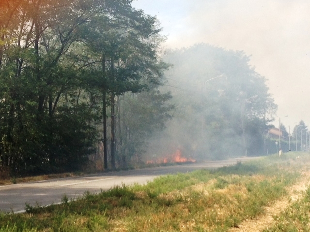 A fuoco i campi vicino alle caseDomato l’incendio di Concorezzo