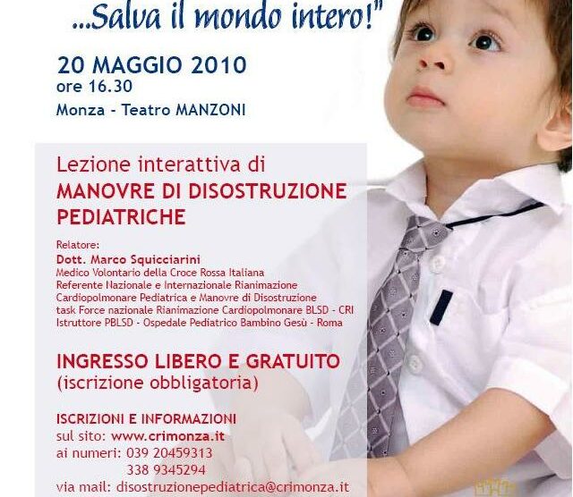 Manovre per liberare le vie aereeMonza e Cri, corso per i genitori