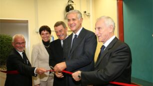 Da sinistra: Giuseppe Spata, Maria Cristina Messa, Ferruccio Fazio, Roberto Formigoni e MArcello Fontanesi