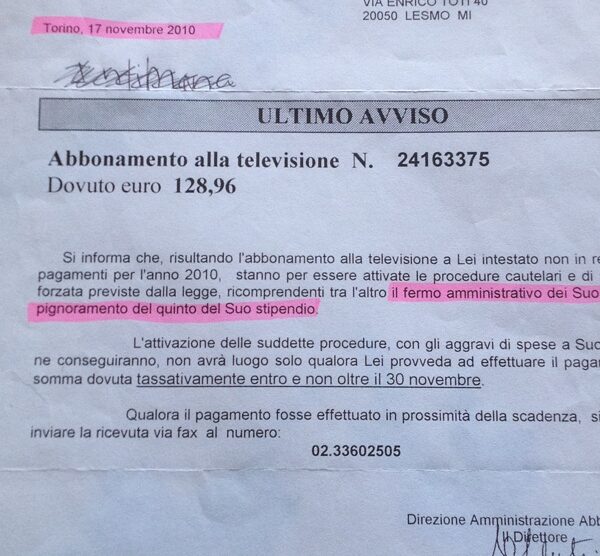 L’«ultimo avviso» targato Rai.