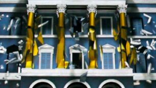 Villa Tittoni durante una performance di audiovisual 3D mapping al Kernel festival 2011