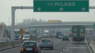 L’autostrada A4, tra Agrate e Cavenago