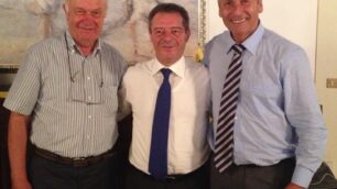 Alessandro Ubiali , primo da sinistra,  con Giovanni Benedetti e Carlo Franciosi