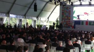 La tensostruttura in Villa reale per l'evento Expo.