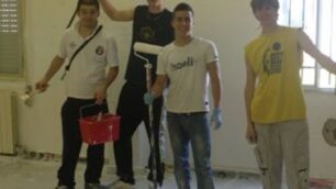 Gli  studenti imbianchini dell’istituto Floriani.