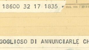 Il particolare di un telegramma