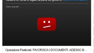 La pagina Youtube dove era stato caricato il video dell’Operazione Pasticcini