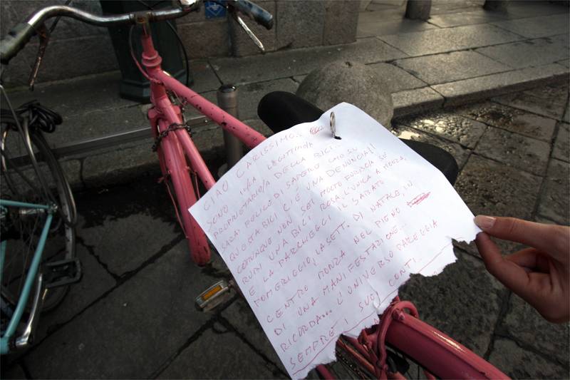 Una bici con messaggio per il ladro: è successo qualche anno fa a Monza