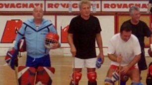 Seregno,  Giuseppe «Tappo» Molteni, primo a sinistra con la maglia azzurra, in occasione di un incontro tra vecchie glorie a Biassono nel settembre del 2012