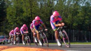 Usmate, la Lampre a cronometro in autodromo a Monza (foto sito Lampre)