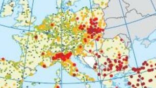 Monza, la macchia rossa sulla pianura Padana nel rapporto sull’inquinamento dell'Agenzia europea dell'ambiente: la  mappa del pm10