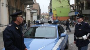 Gli uomini della polizia di Stato di Monza