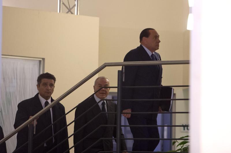 L'arrivo di Silvio Berlusconi ANSA/MASSIMO PERCOSSI
