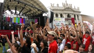 La folla presente all’ultimo concertone del Primo Maggio a Roma