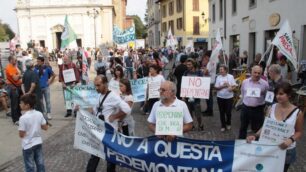 Un manifestazione contro Pedemontana in Brianza