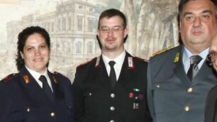 David Nicoletti, al centro,  durante una premiazione del Lions Monza Duomo.