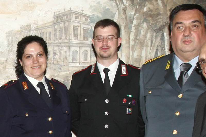 David Nicoletti, al centro,  durante una premiazione del Lions Monza Duomo.