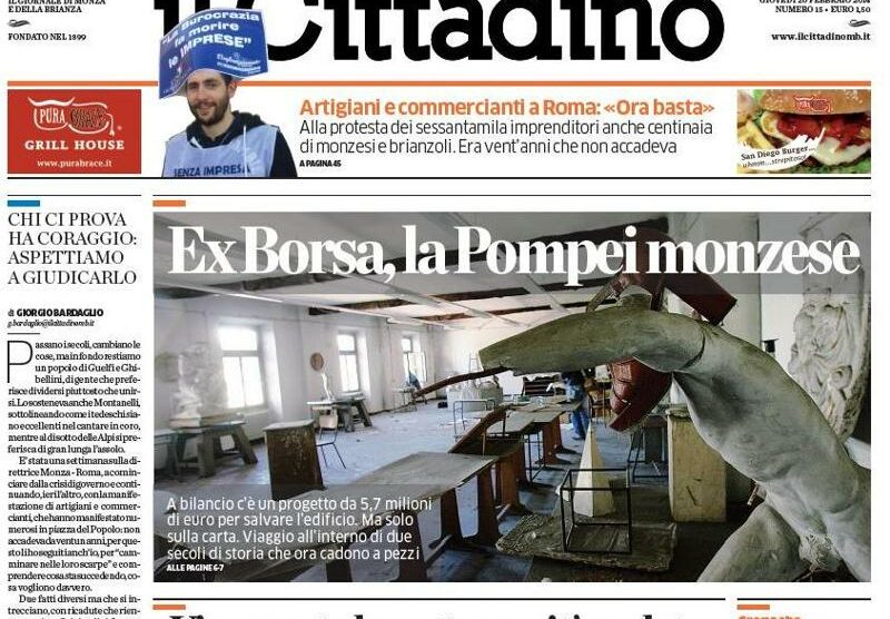 La prima pagina del Cittadino di Monza in edicola giovedì 20 febbraio 2014