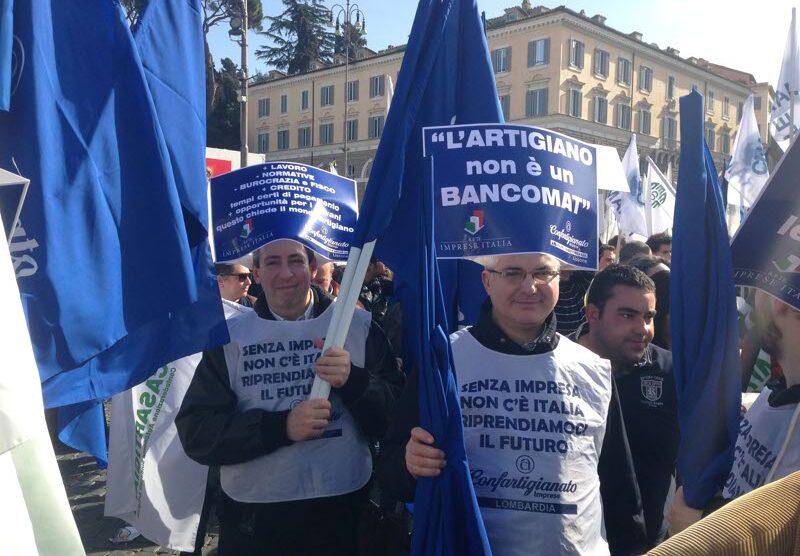 Gli artigiani brianzoli alla manifestazione di Roma del 18 febbraio 2014