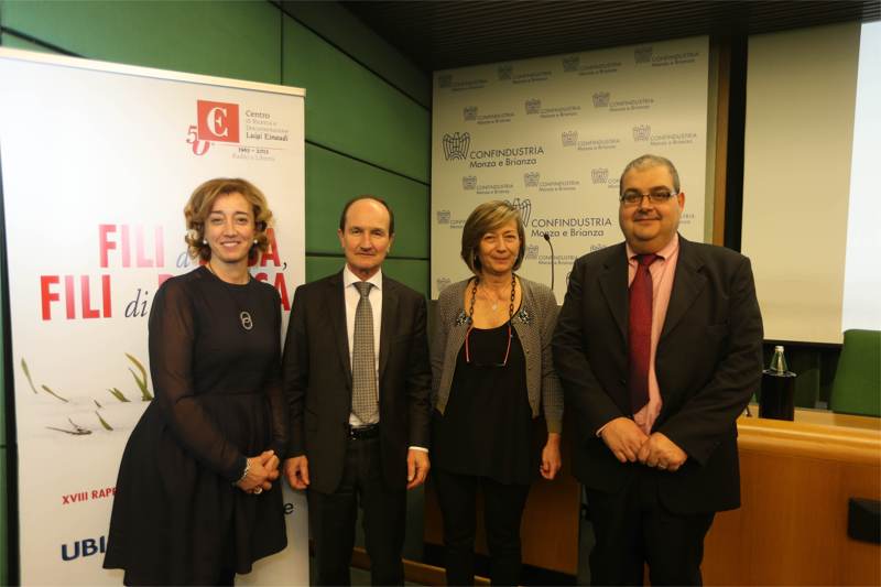 Simona Arosio, Osvaldo Ranica, Gabriella Meroni e Giuseppe Russo all’incontro in Confindustria