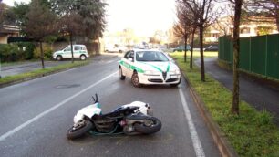 Seregno, il luogo dell’incidente  in viale Nazioni unite costato la vita ad Alessandro Santambrogio