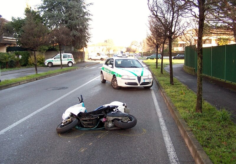 Seregno, il luogo dell’incidente  in viale Nazioni unite costato la vita ad Alessandro Santambrogio