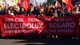 I dipendenti della Electrolux in corteo