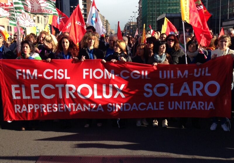 I dipendenti della Electrolux in corteo