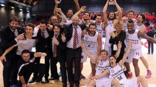 Basket, la festa di Biella e di De Vico: l'Angelico ha vinto la Coppa Italia Adecco Cup 2014 (foto dalla pagina facebook di Biella)