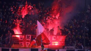 Calcio, la curva del Brianteo per la finale di Coppa Italia tra Monza e Salernitana