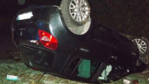 Una delle auto coinvolte negli incidenti del week-end