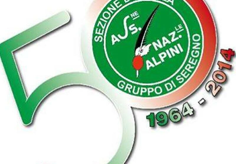 Il logo del cinquantesimo del gruppo alpini di Seregno