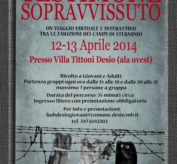 “Testimone sopravvissuto” a villa Tittoni con Hub giovani Desio