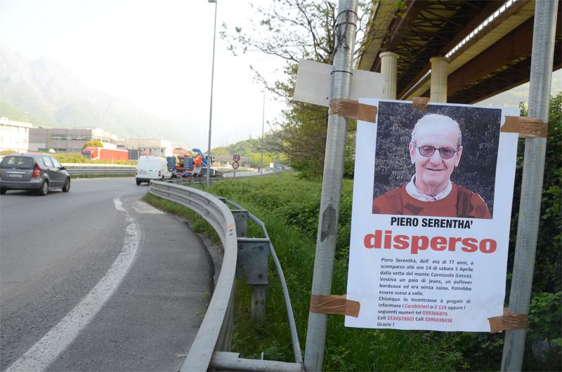 Numerosi i manifesti fatti affiggere dai familiari di Piero Serenthà